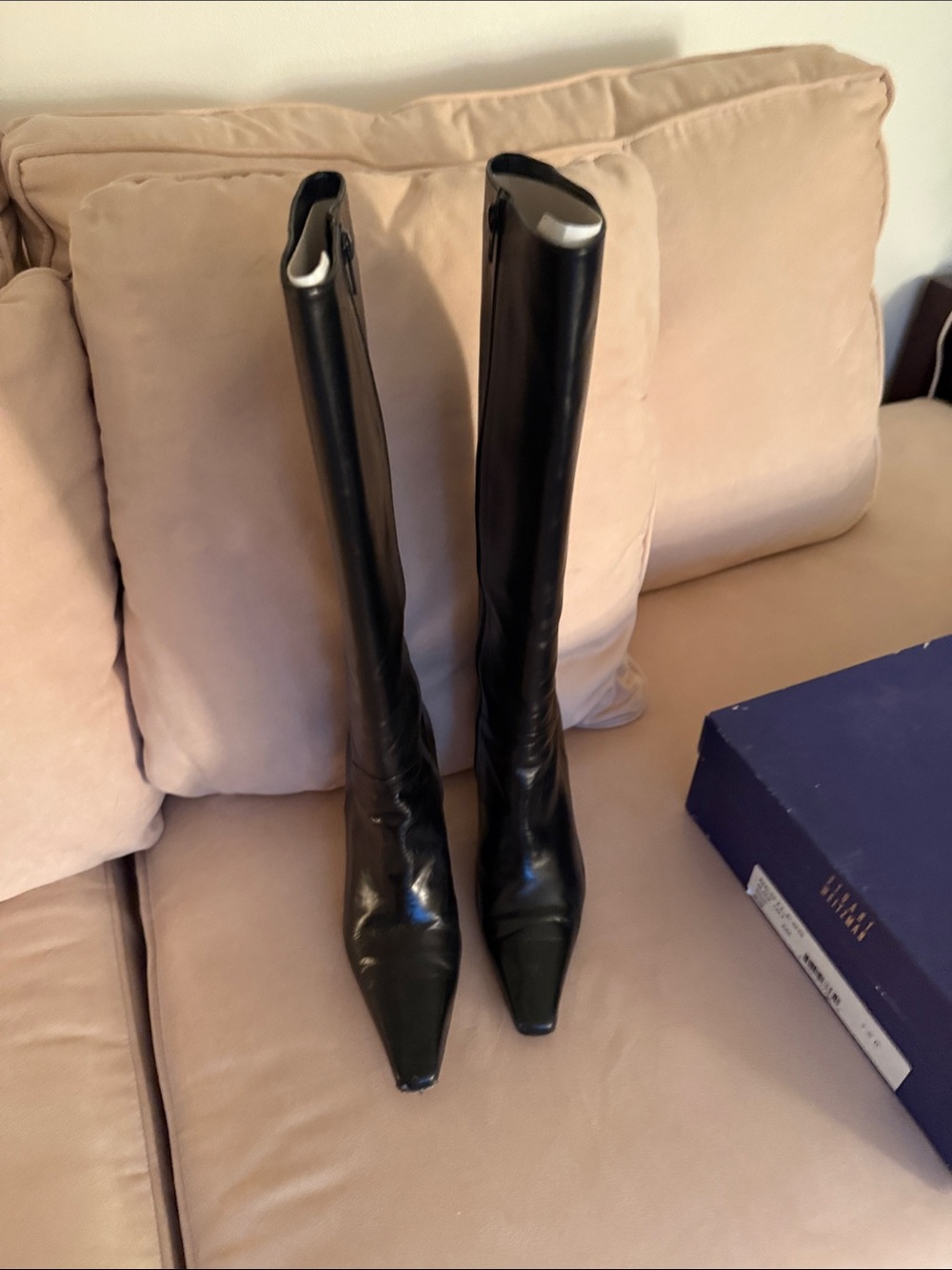 Stuart Weitzman Black Knee-High Pointed Toe Women's Boots 7.5